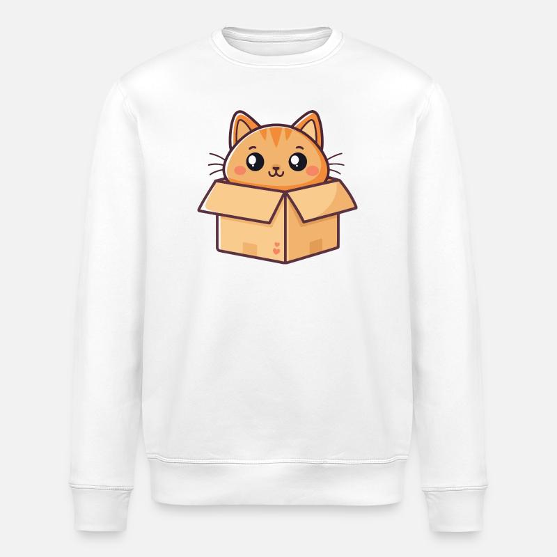 Charming Boxed Kitten - Stanley/Stella Unisex Bio-Sweatshirt ROLLER - Weiß