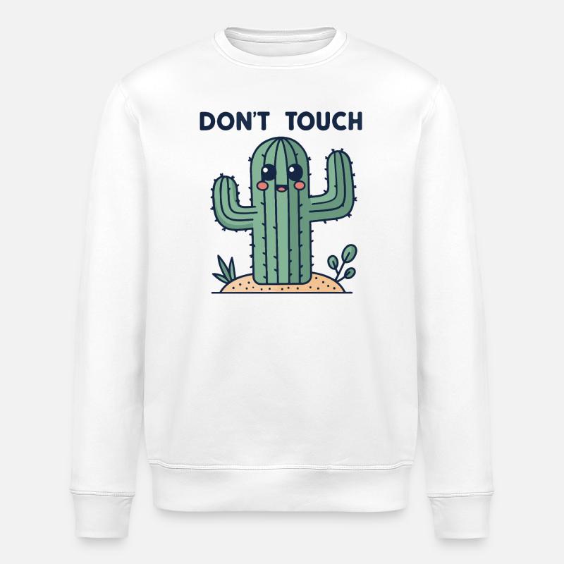 Cactus mignon: interdiction toucher - Sweat bio ROLLER Stanley/Stella Unisexe - blanc