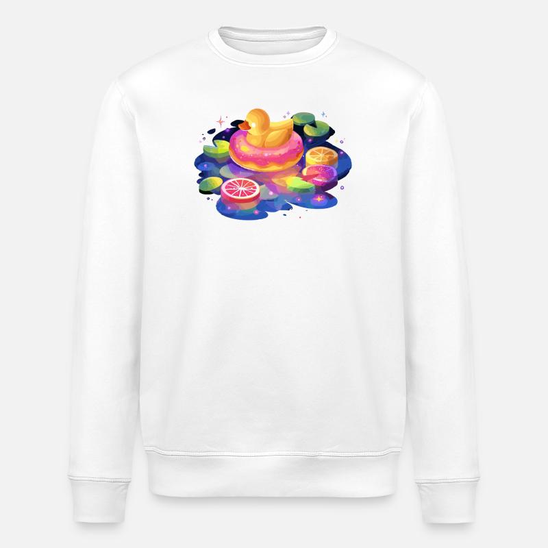 Fruity donut duck trip - Stanley/Stella ROLLER Unisex Organic Sweatshirt - white