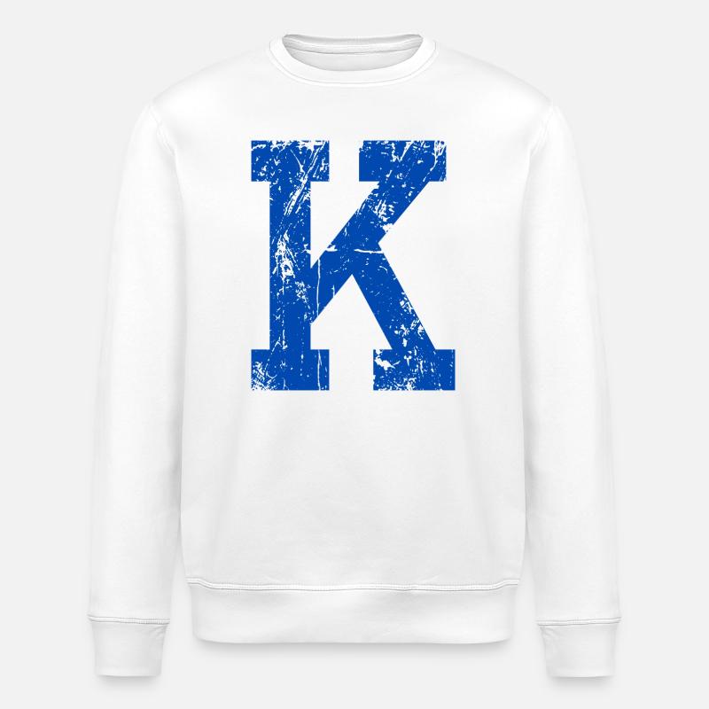 Retro Sport Buchstabe k - Stanley/Stella Unisex Bio-Sweatshirt ROLLER - Weiß