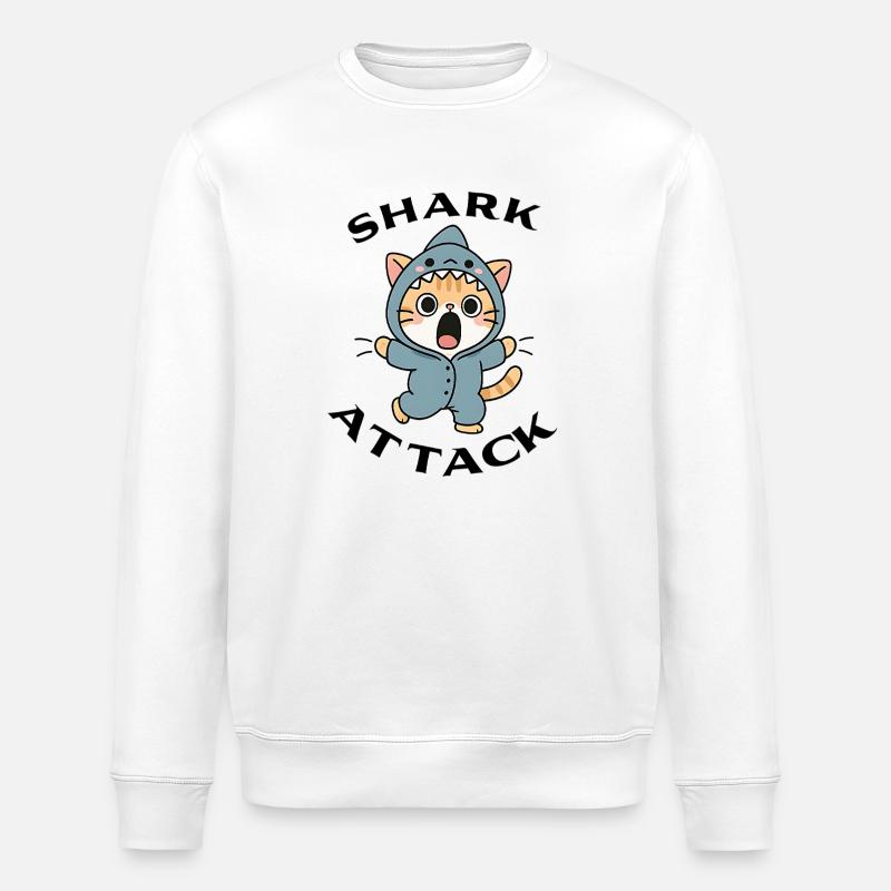 Shark Attack - Attaque de requin - Sweat bio ROLLER Stanley/Stella Unisexe - blanc