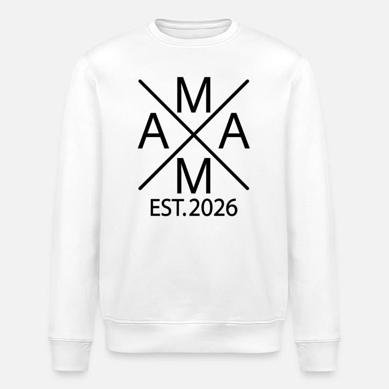 Mama est. 2026 Stolze Mama 2026 - Stanley/Stella Unisex Bio-Sweatshirt ROLLER - Weiß