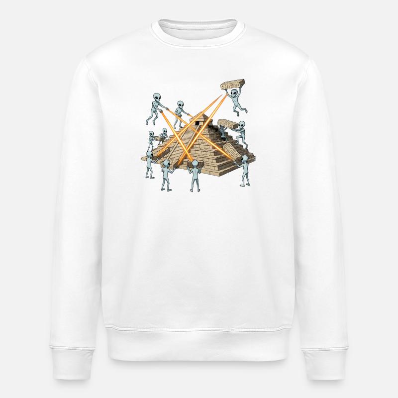 Aliens bauen Laserpyramide - Stanley/Stella Unisex Bio-Sweatshirt ROLLER - Weiß