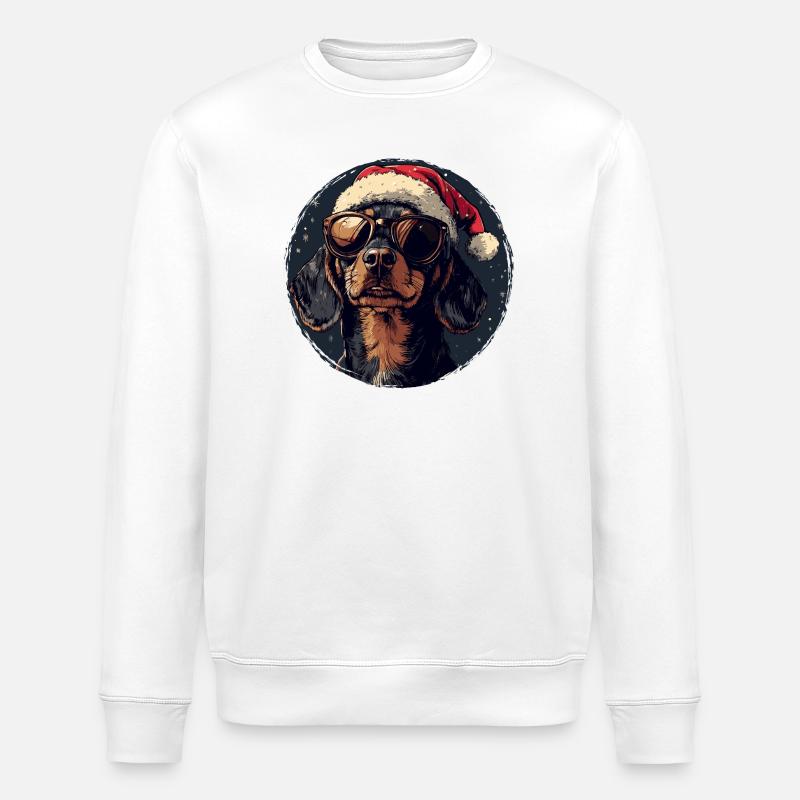 SantaDog Sonnenbrille - Stanley/Stella Unisex Bio-Sweatshirt ROLLER - Weiß