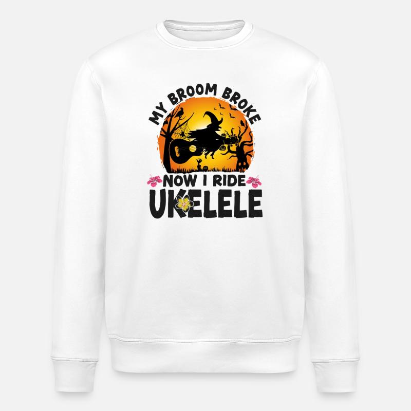 Ukulélé hawaïen Ukulélé Halloween Mon - Sweat bio ROLLER Stanley/Stella Unisexe - blanc