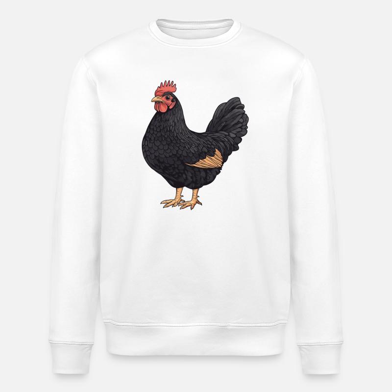 Illustration du Coq Noir - Sweat bio ROLLER Stanley/Stella Unisexe - blanc