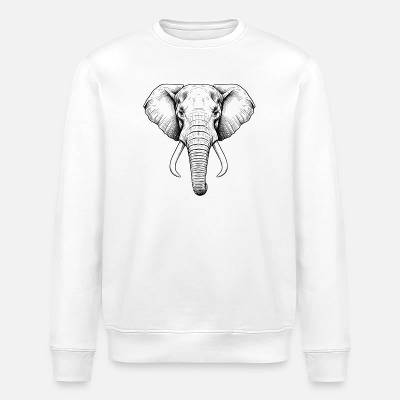 Elephant - Stanley/Stella ROLLER Unisex Organic Sweatshirt - white
