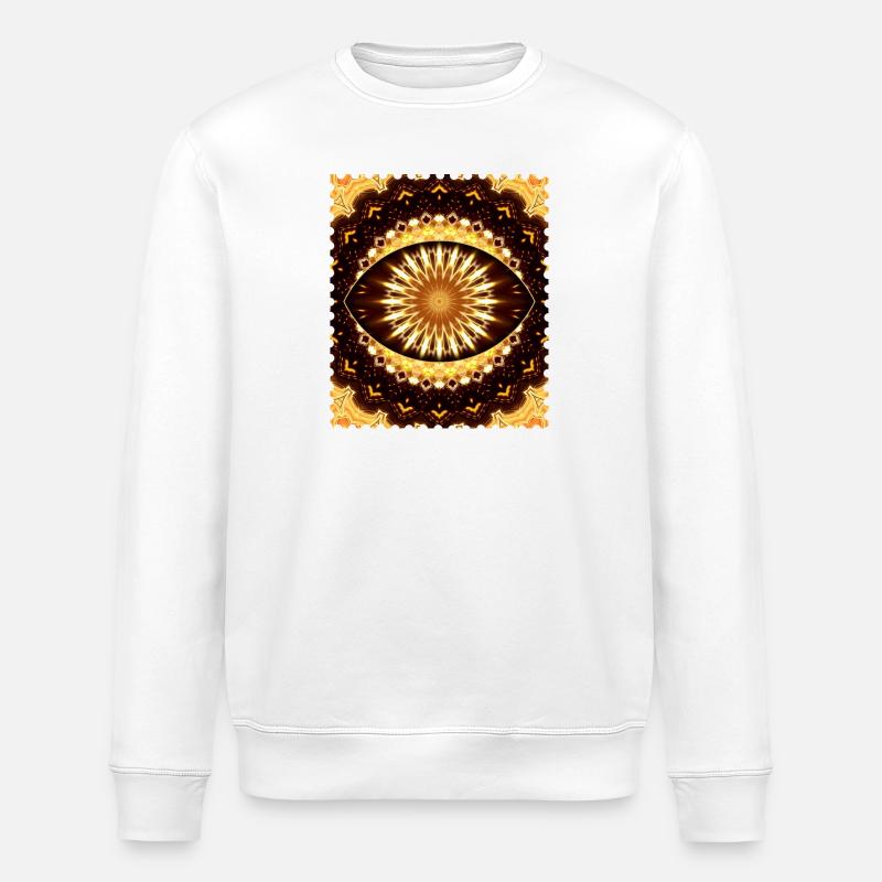 Motif oculaire de feu kaléidoscope - Sweat bio ROLLER Stanley/Stella Unisexe - blanc