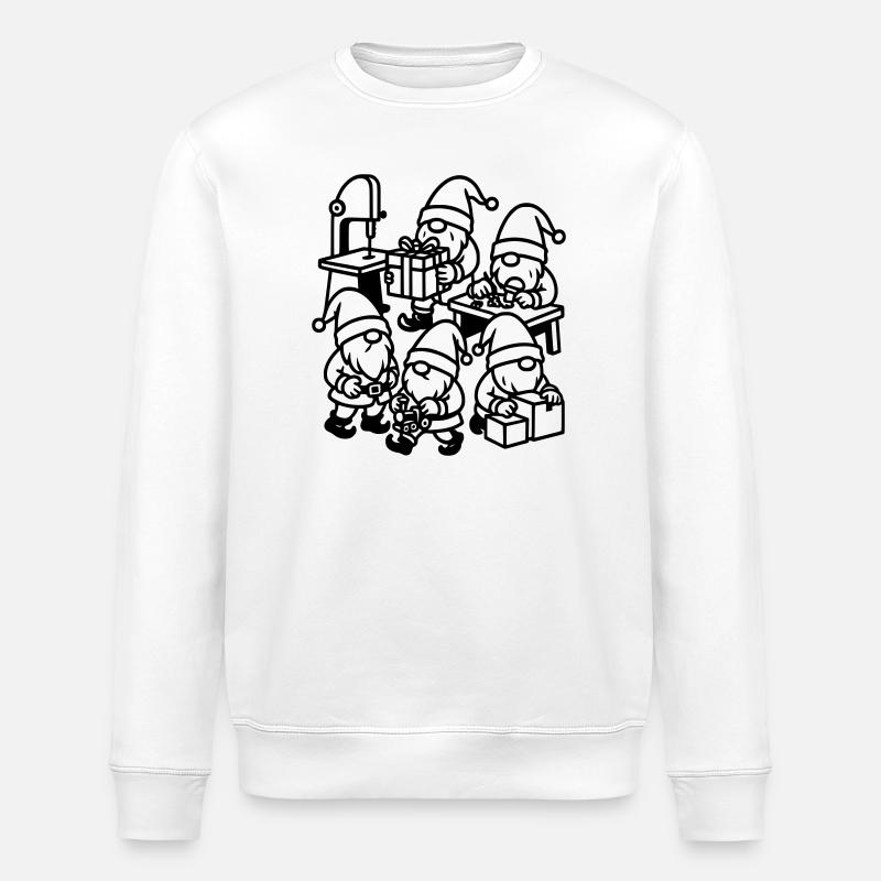 Gnomes at work diligently - Stanley/Stella ROLLER Unisex Organic Sweatshirt - white
