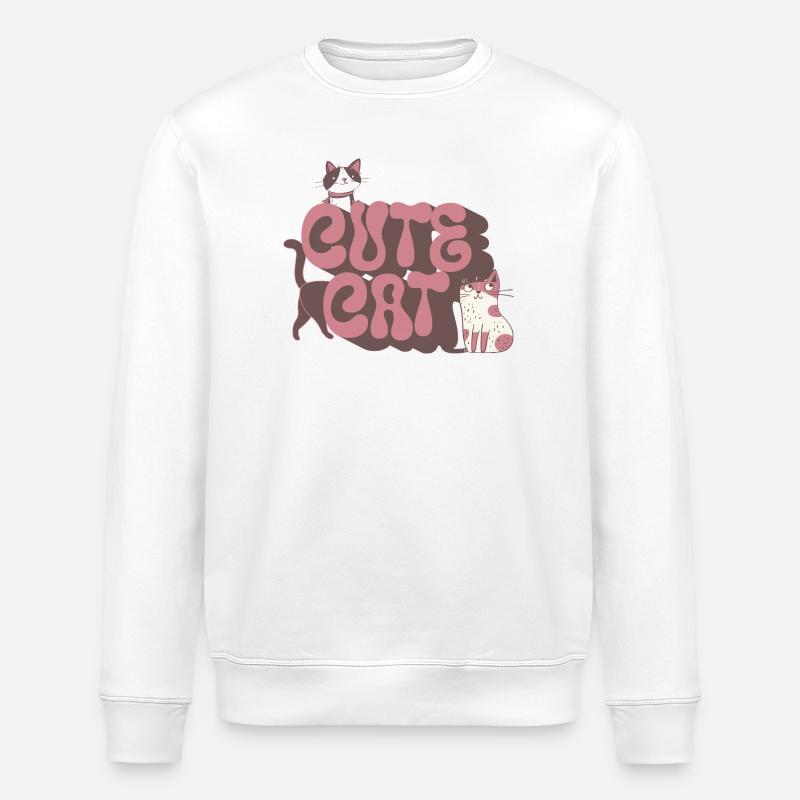 chat mignon - Sweat bio ROLLER Stanley/Stella Unisexe - blanc