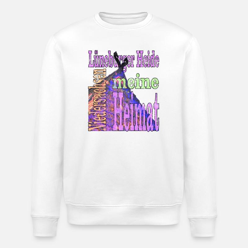 La lande de Lunebourg avec texte - Sweat bio ROLLER Stanley/Stella Unisexe - blanc