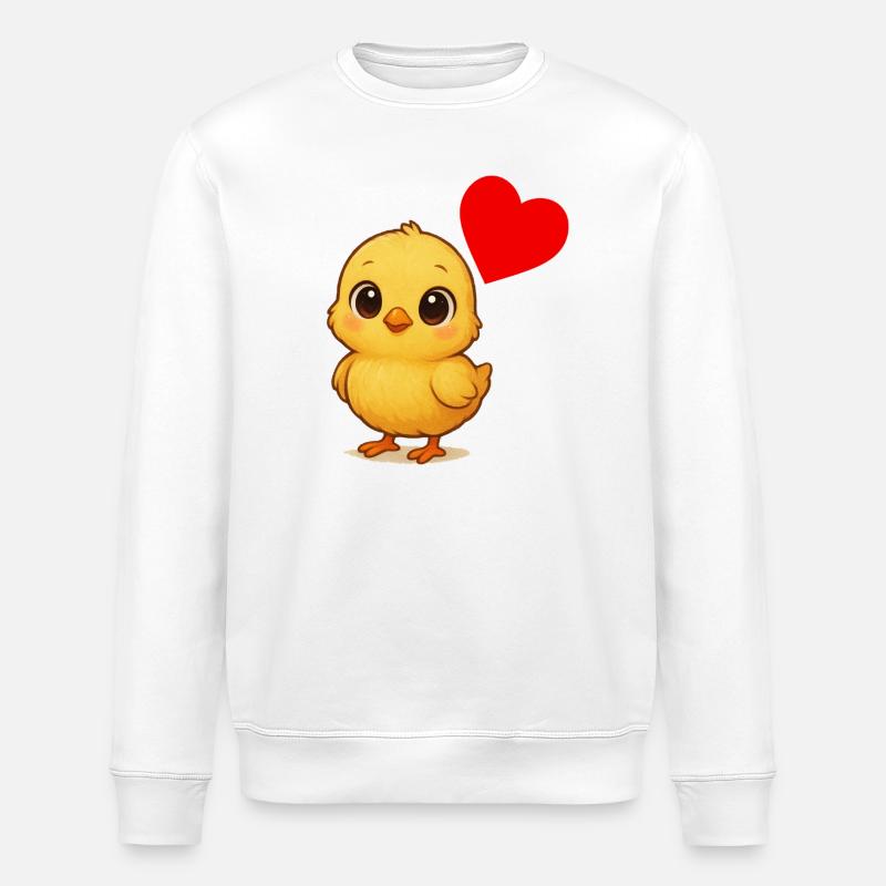 Stickiges Kükenherz - Stanley/Stella Unisex Bio-Sweatshirt ROLLER - Weiß