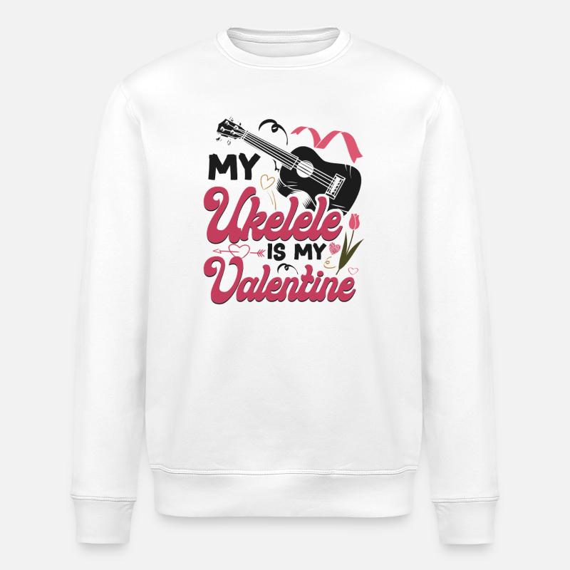 Hawaiian Ukulele Uke Valentines - Stanley/Stella Unisex Bio-Sweatshirt ROLLER - Weiß