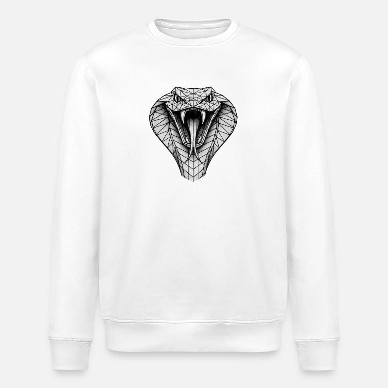 Geometrische Kobra Kopf - Stanley/Stella Unisex Bio-Sweatshirt ROLLER - Weiß