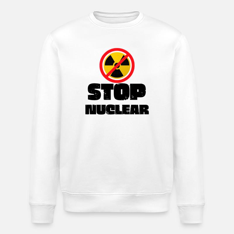 Stop Nuclear - Stanley/Stella ROLLER Unisex Organic Sweatshirt - white