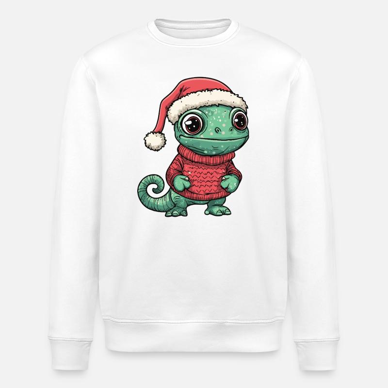 Chameleon Weihnachten Xmas - Stanley/Stella Unisex Bio-Sweatshirt ROLLER - Weiß