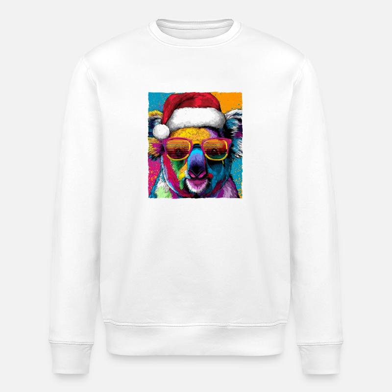 Portrait de Noël du Koala - Sweat bio ROLLER Stanley/Stella Unisexe - blanc