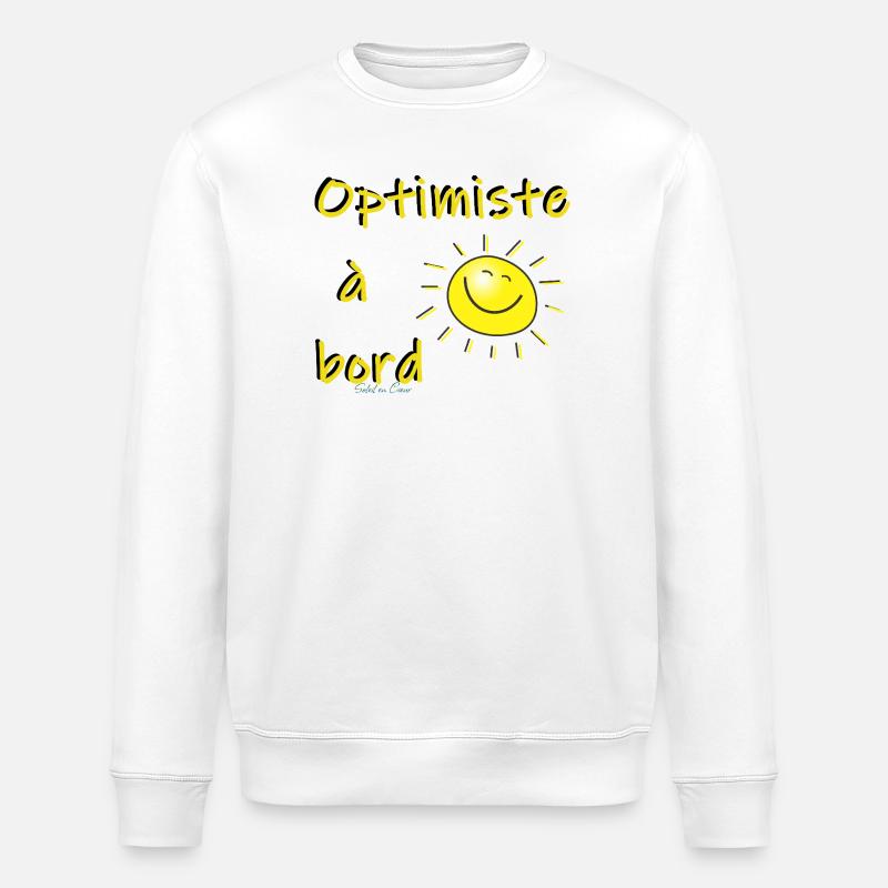 Optimiste à bord - Sweat bio ROLLER Stanley/Stella Unisexe - blanc