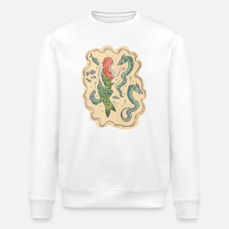 Sirène et Dragons de mer - Sweat bio ROLLER Stanley/Stella Unisexe - blanc