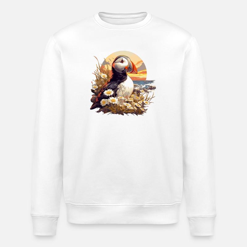 Puffin Papageientaucher - Stanley/Stella ROLLER Unisex Organic Sweatshirt - white
