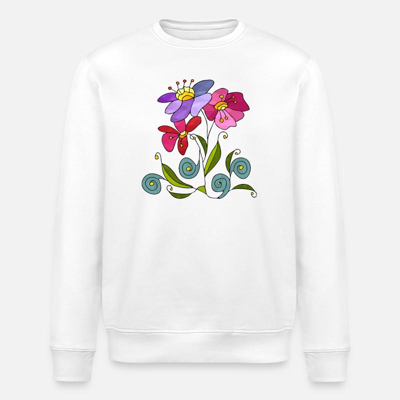 Fleur - Sweat bio ROLLER Stanley/Stella Unisexe - blanc