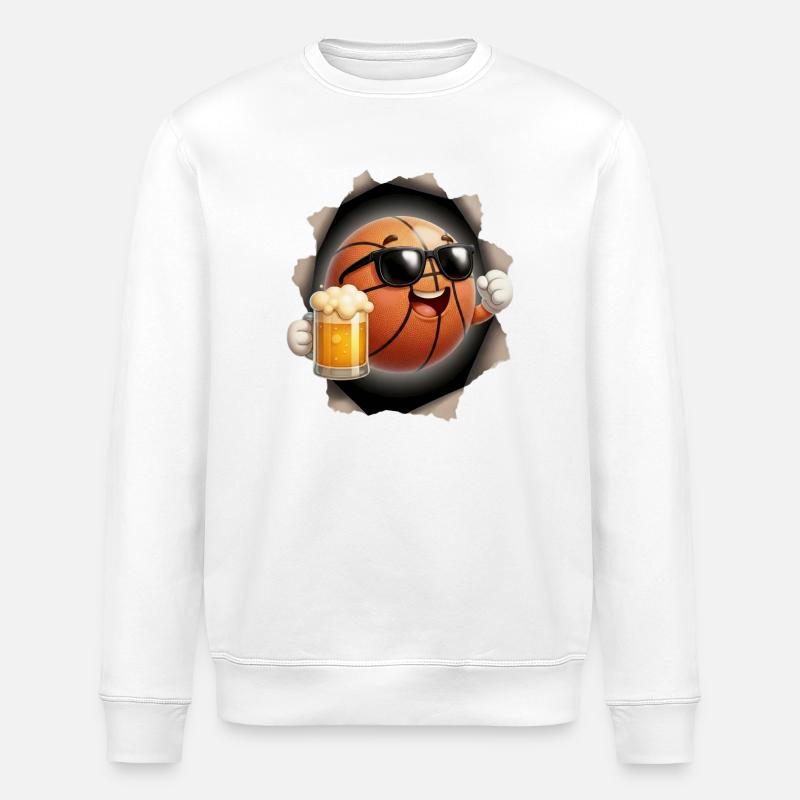 Basketball Bier - Stanley/Stella Unisex Bio-Sweatshirt ROLLER - Weiß