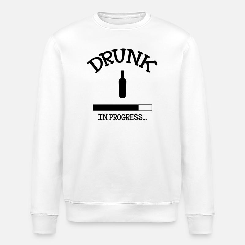 Drunk in Progress - alcool - Sweat bio ROLLER Stanley/Stella Unisexe - blanc