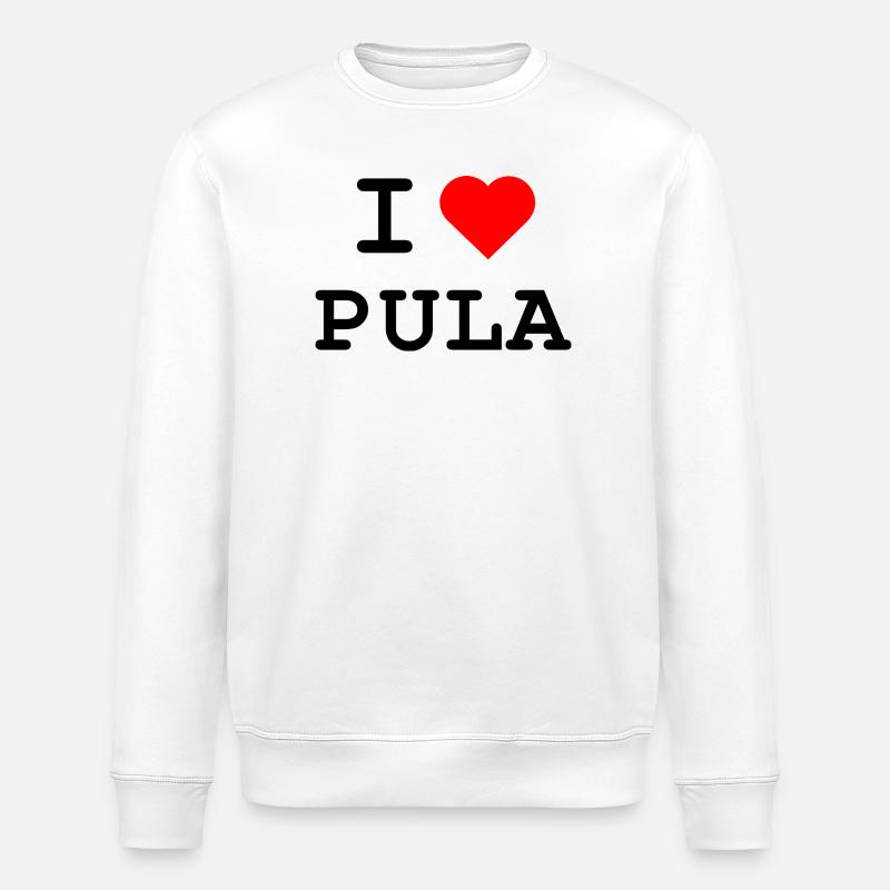 J’aime Pula - Ich liebe Pula - Sweat bio ROLLER Stanley/Stella Unisexe - blanc