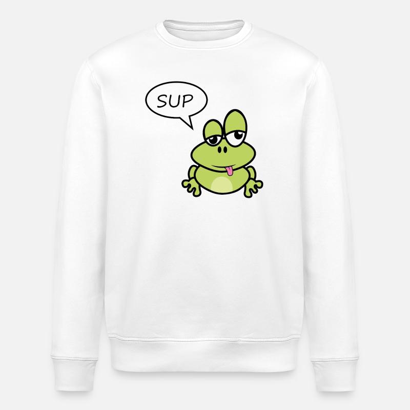 La petite grenouille dit salut - Sweat bio ROLLER Stanley/Stella Unisexe - blanc