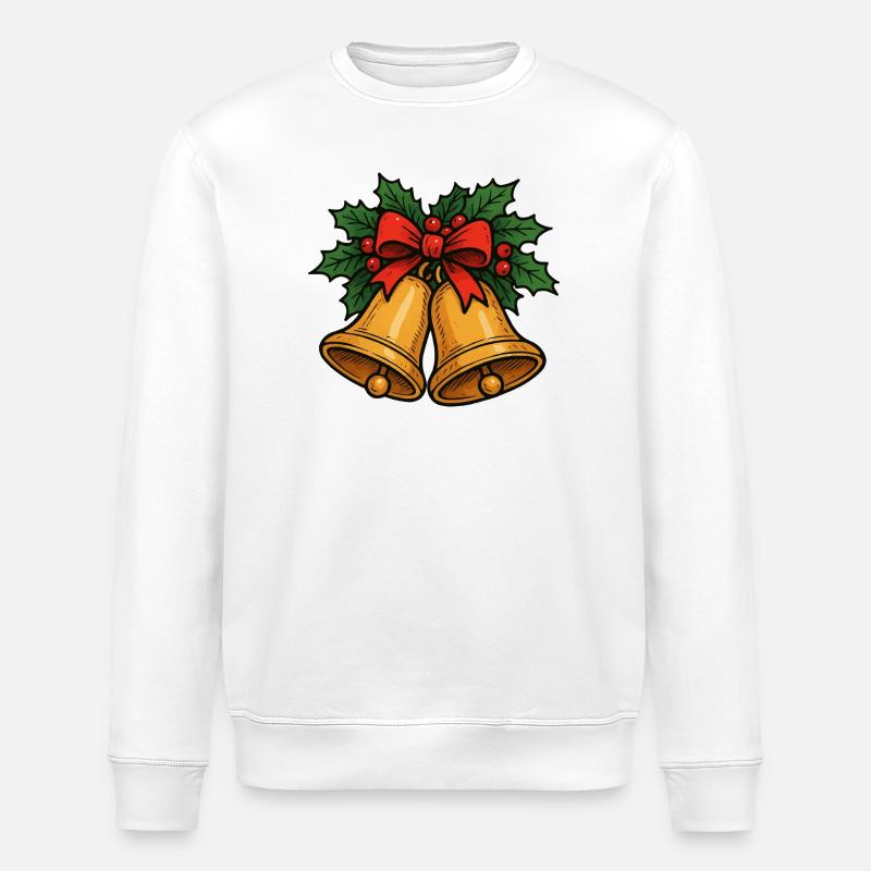 Weihnachtsglocken Schleife - Stanley/Stella Unisex Bio-Sweatshirt ROLLER - Weiß