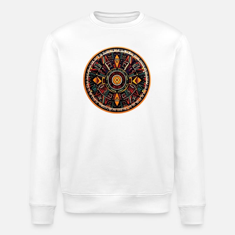 Mandala Fire Circle - Stanley/Stella ROLLER Unisex Organic Sweatshirt - white