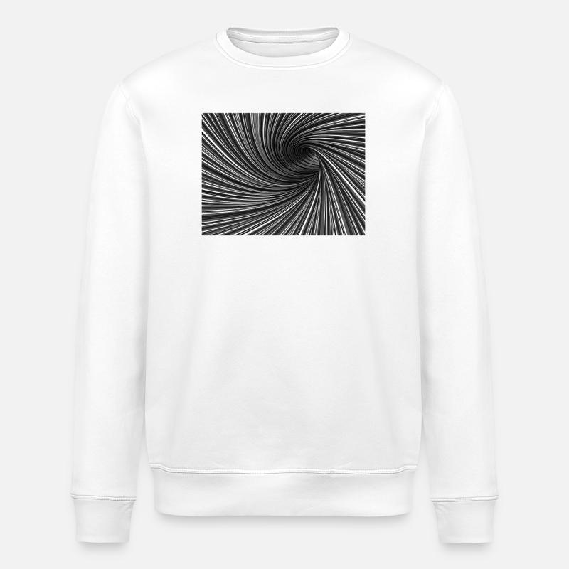 Schwarz-Weißes Tourbillon - Stanley/Stella Unisex Bio-Sweatshirt ROLLER - Weiß