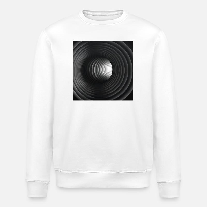 Tunnels concentriques noir et blanc - Sweat bio ROLLER Stanley/Stella Unisexe - blanc