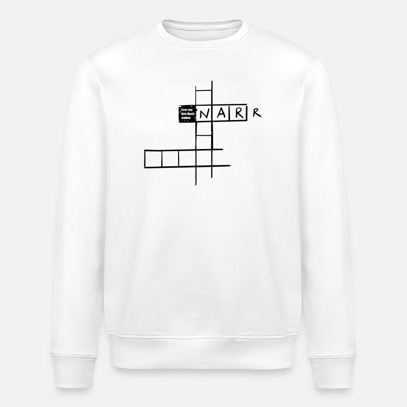 Lunatic with 3 letters - Stanley/Stella ROLLER Unisex Organic Sweatshirt - white