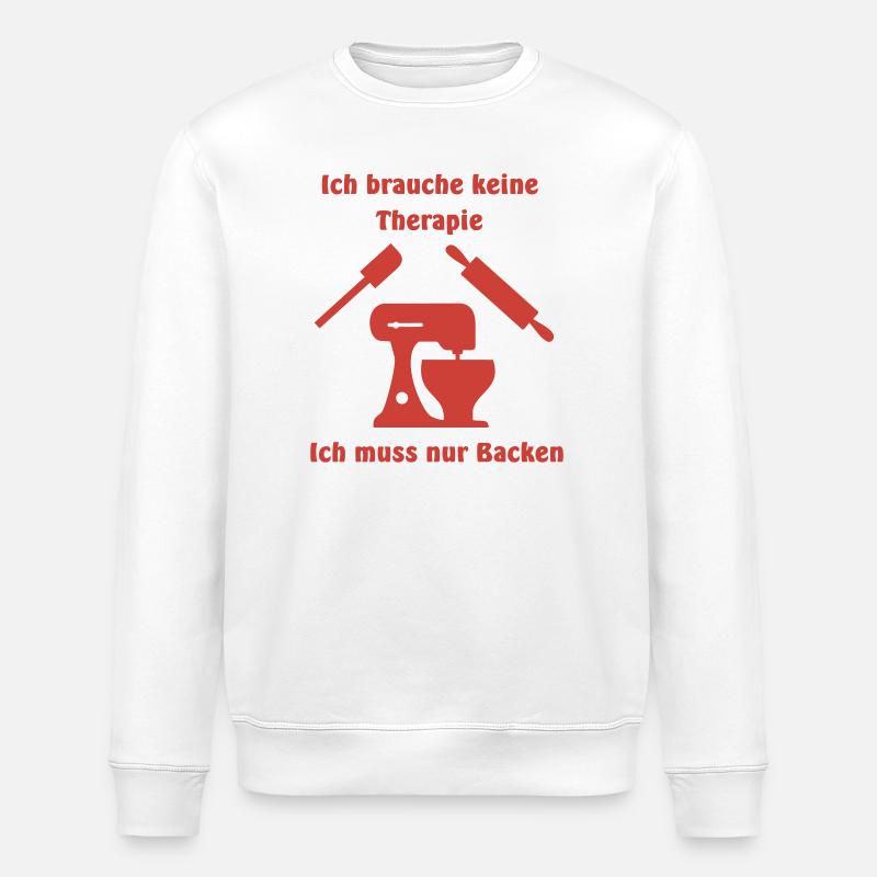 Baking Food Processor Therapy - Stanley/Stella ROLLER Unisex Organic Sweatshirt - white