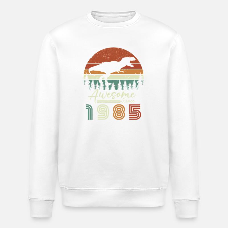 awsome_since_dinaseur_1985 - Sweat bio ROLLER Stanley/Stella Unisexe - blanc