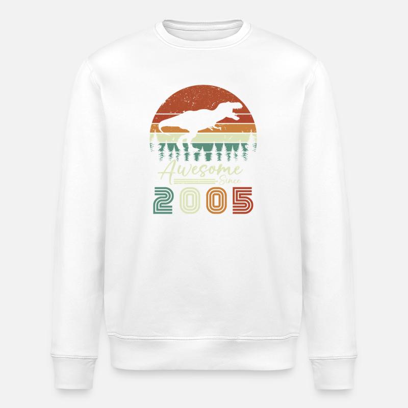 awsome_since_dinaseur_2005 - Stanley/Stella Unisex Bio-Sweatshirt ROLLER - Weiß