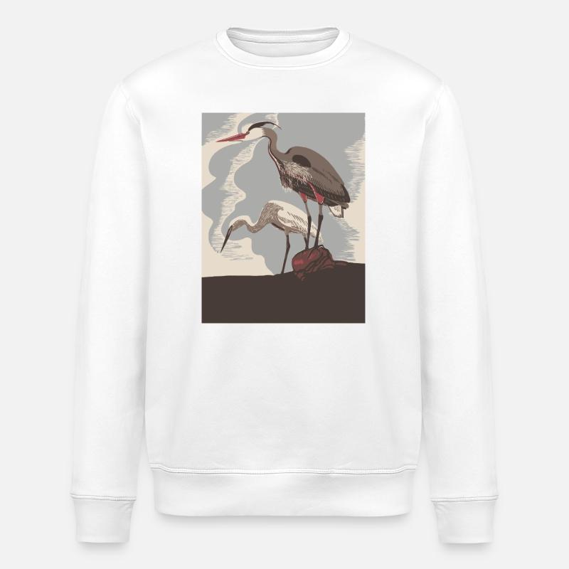 Herone Coast in retro style - Stanley/Stella ROLLER Unisex Organic Sweatshirt - white
