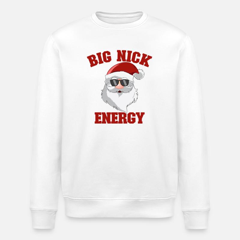 Santa Claus, Merry Christmas, Big Nick-E - Stanley/Stella ROLLER Unisex Organic Sweatshirt - white
