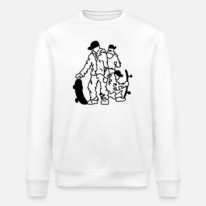 Skateboarders - Stanley/Stella Unisex Bio-Sweatshirt ROLLER - Weiß