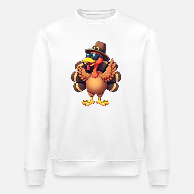 Thanksgiving Drôle Dinde de Thanksgiving - Sweat bio ROLLER Stanley/Stella Unisexe - blanc
