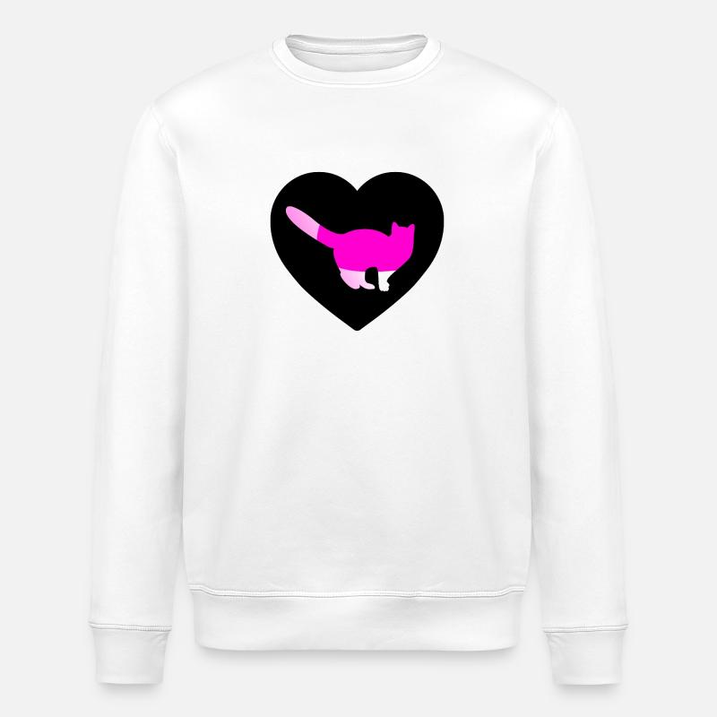 Cat - Stanley/Stella ROLLER Unisex Organic Sweatshirt - white