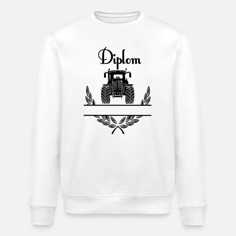 Diplom Tractor – Namespace - Stanley/Stella ROLLER Unisex Organic Sweatshirt - white