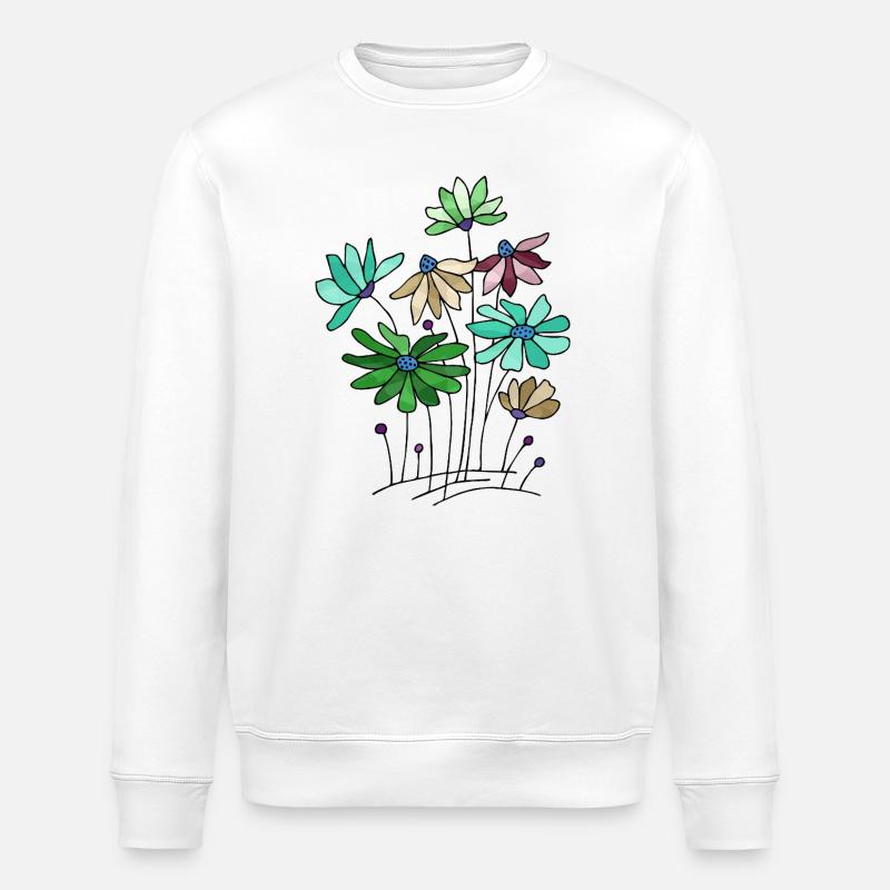 Blumen - Stanley/Stella Unisex Bio-Sweatshirt ROLLER - Weiß