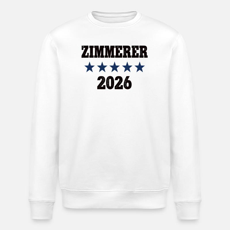 Zimmerer 2026 Ausbildung Prüfung Meister Azubi - Stanley/Stella Unisex Bio-Sweatshirt ROLLER - Weiß