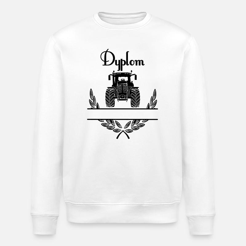 Dyplom Tractor – Namespace - Stanley/Stella ROLLER Unisex Organic Sweatshirt - white