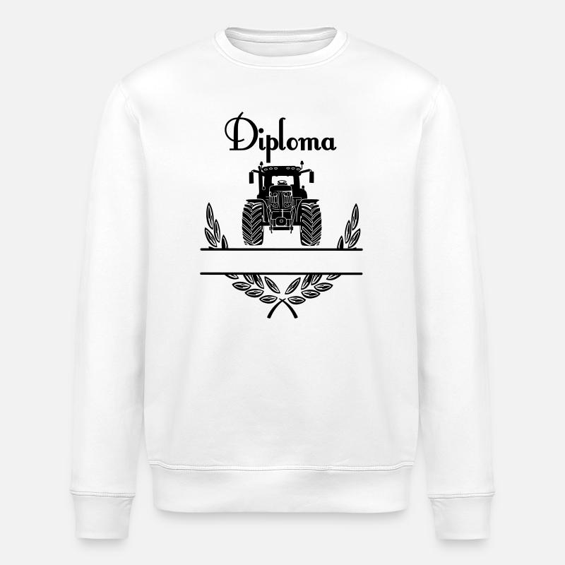 Tracteur Diploma – Espace de noms - Sweat bio ROLLER Stanley/Stella Unisexe - blanc