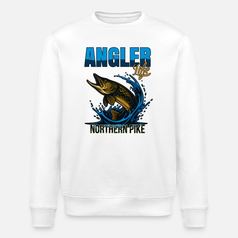 Anglerleben | Hechtfische - Stanley/Stella Unisex Bio-Sweatshirt ROLLER - Weiß
