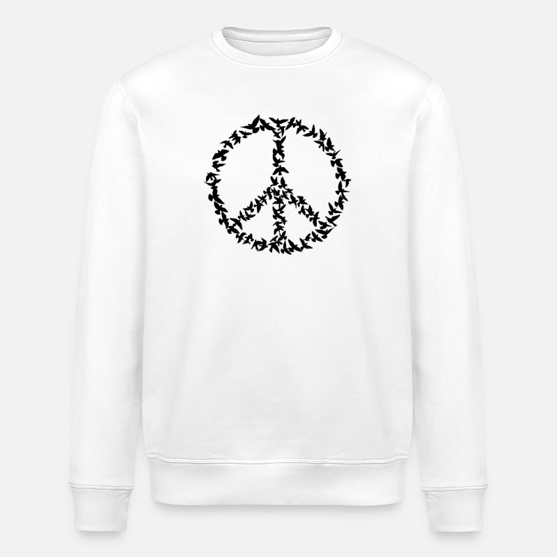 Peace Symbol aus fliegenden Tauben - Stanley/Stella Unisex Bio-Sweatshirt ROLLER - Weiß