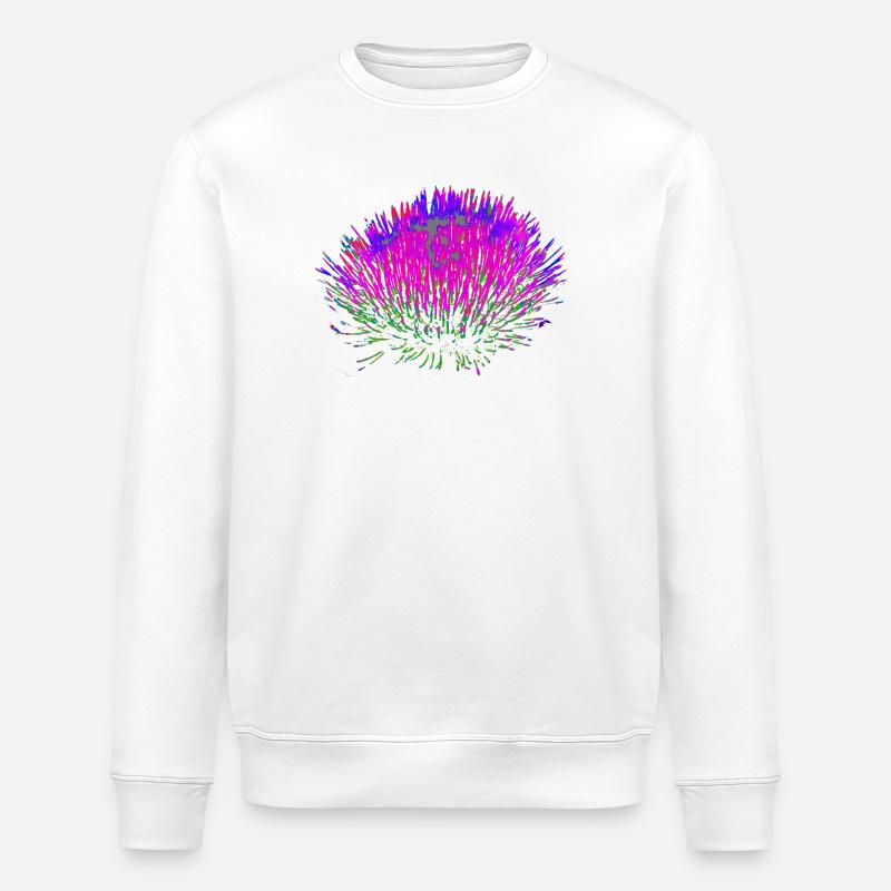 Fleur de néon – Création pop art - Sweat bio ROLLER Stanley/Stella Unisexe - blanc